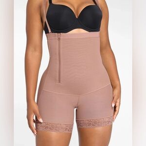 Shapellx AirSlim Postpartum Side Zipper Support Shorts Bronze Small